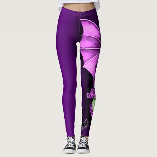 Een Paarse draak Leggings (Voorkant)