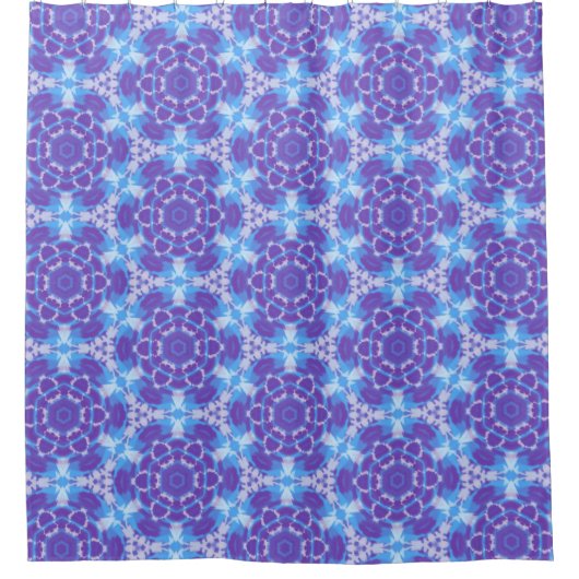 Een Paarse en Blauwe Tie Dye Pattern Douchegordijn (Voorkant)