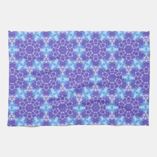 Een Paarse en Blauwe Tie Dye Pattern Theedoek (Horizontaal)