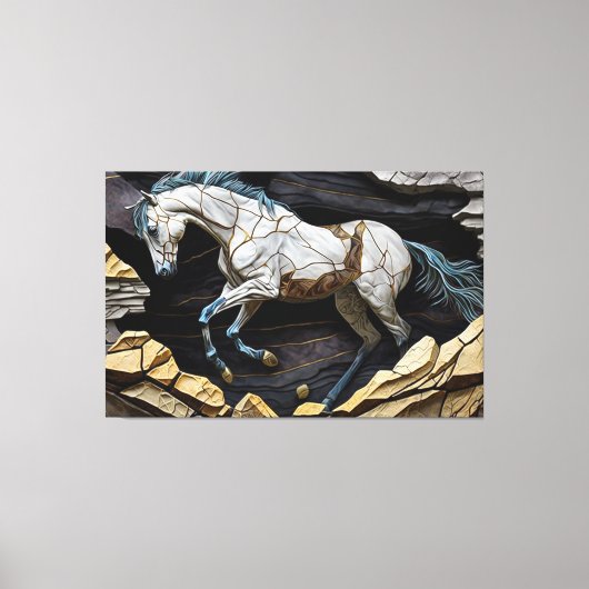 Een paarse galoping op de Rocks Canvas Print (Voorkant)