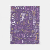 Een paarse, gepersonaliseerde hondendeken fleece deken (Voorkant)