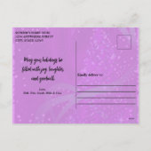 Een Paarse kerst Feestdagenkaart (Achterkant)