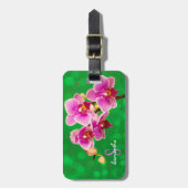 Een paarse orchidee bagagelabel (Voorkant verticaal)