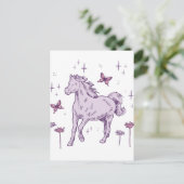 Een paarse paard briefkaart (Staand voorkant)