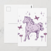 Een paarse paard briefkaart (Voorkant / Achterkant)