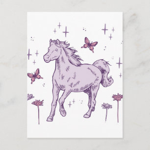 Een paarse paard briefkaart