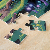 Een paarse paddenstoel legpuzzel (Zijkant)