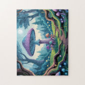 Een paarse paddenstoel legpuzzel (Verticaal)