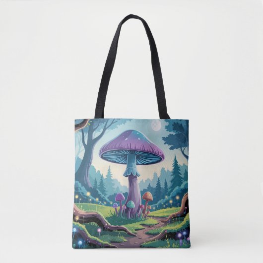 Een paarse paddenstoel tote bag (Voorkant)