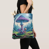 Een paarse paddenstoel tote bag (Dichtbij)