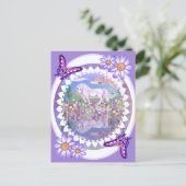 Een paarse paradijs ansichtkaart briefkaart (Staand voorkant)