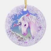 Een paarse paradijs en sneeuw keramisch ornament (Voorkant)