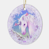 Een paarse paradijs en sneeuw keramisch ornament (Links)