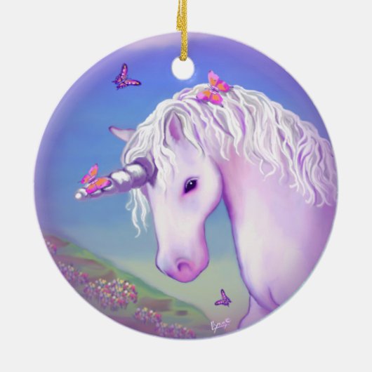 Een paarse paradijs en sneeuw keramisch ornament (Achterkant)