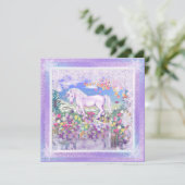 Een Paarse Paradijs & sneeuwvlok Kaart (Staand voorkant)