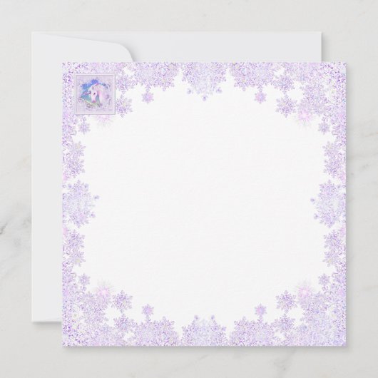 Een Paarse Paradijs & sneeuwvlok Kaart (Achterkant)