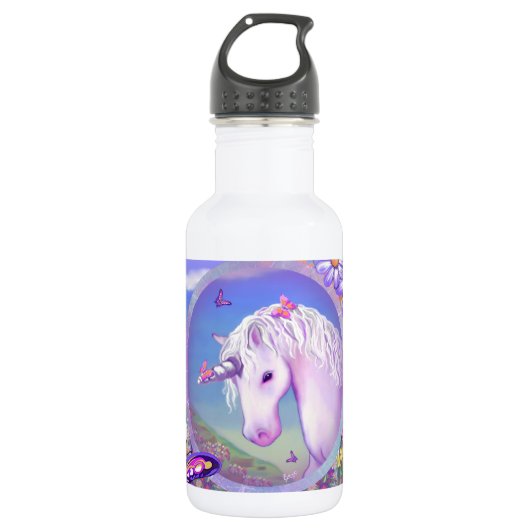 een paarse paradijs waterfles (Voorkant)