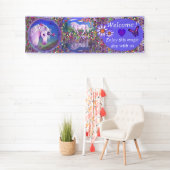 Een paarse paradijsbanner spandoek (Insitu)