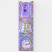 Een paarse paradijsbanner spandoek (Verticaal)