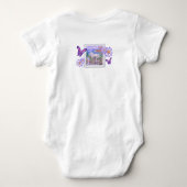 Een paarse paradijselijke baby romper (Achterkant)