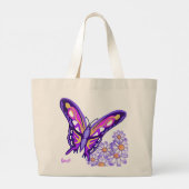 Een Paarse paradijselijke Canvas tas (Achterkant)