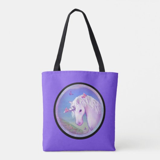 Een Paarse paradijselijke Canvas tas (Achterkant)