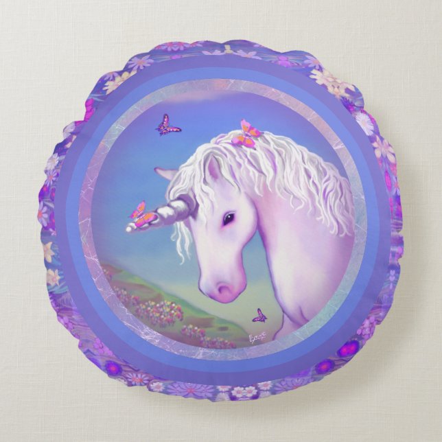 Een Paarse paradijselijke piloot Rond Kussen (Voorkant)