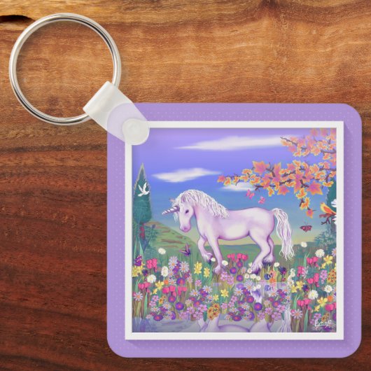 Een Paarse paradijselijke Sleutelhanger (Voorkant)