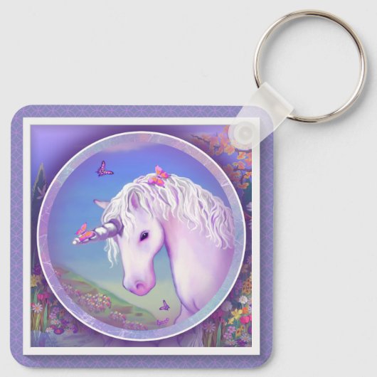 Een Paarse paradijselijke Sleutelhanger (Achterkant)