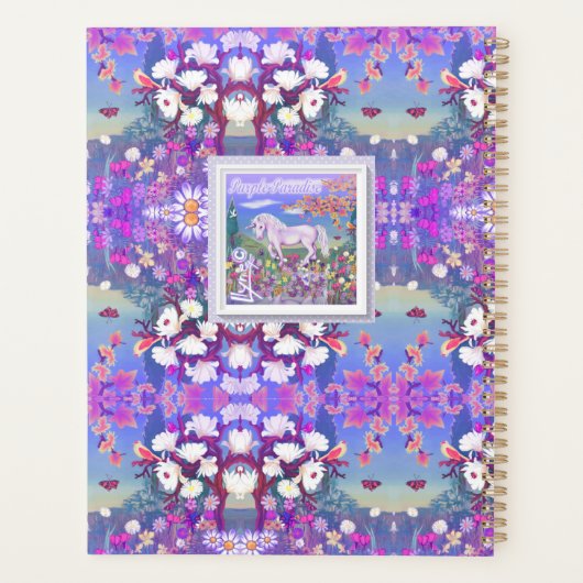 een paarse paradijsplant planner (Achterkant)