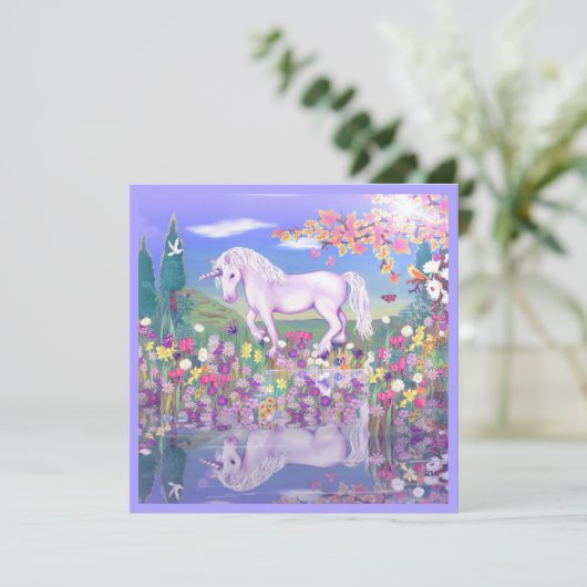 Een Paarse Paradise-blanco kaart (Staand voorkant)