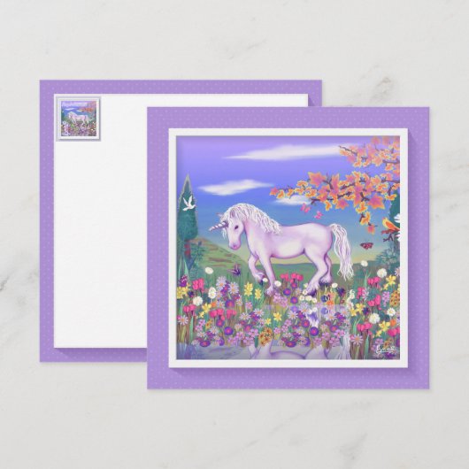 Een Paarse Paradise-blanco kaart (Voorkant / Achterkant)