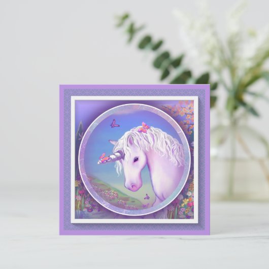 Een Paarse Paradise-blanco kaart (Staand voorkant)