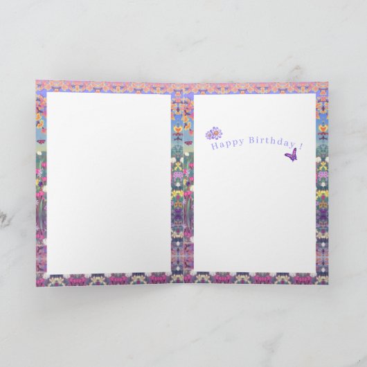 Een Paarse Paradise-verjaardagskaart Kaart (Binnen)