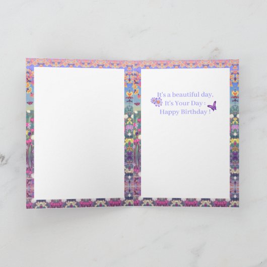 Een Paarse Paradise-verjaardagskaart Kaart (Binnen)