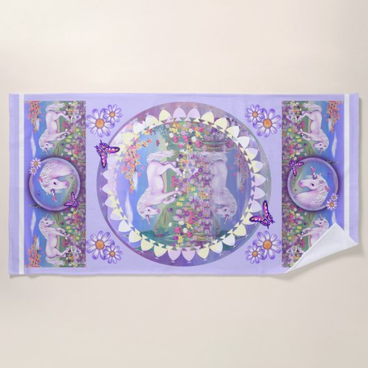 Een Paarse Peradise-handdoek Strandlaken (Voorkant)