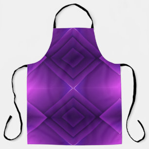 Een paarse schort met een geometrisch diamantpatro