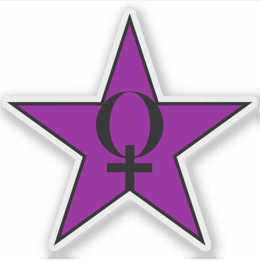Een Paarse ster van het anarcha-feminisme v3 Sticker (Voorkant)