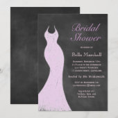 Een  Paarse uitnodiging voor een bridale douche (Voorkant / Achterkant)