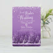 Een paarse wintertrouwerij kaart (Staand voorkant)