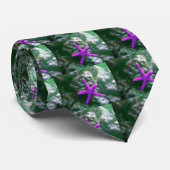 Een Paarse zeester rotsachtig strandpatroon Stropdas (Opgerold)