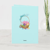 Een paaskaart. Varkens, eieren, paasmand Feestdagen Kaart (Achterkant)