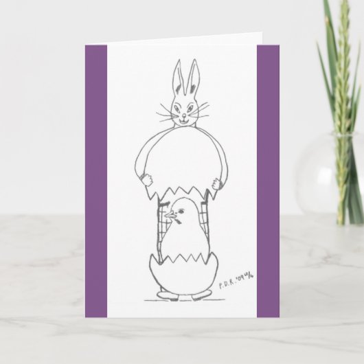 Een paasverrassing feestdagen kaart (Voorkant)