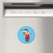 Een Pachycephalosaurus die golf speelt. Magneet (Insitu (Vaatwasser))