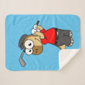 Een Pachycephalosaurus die golf speelt. Sherpa Deken (Voorkant (horizontaal))