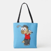 Een Pachycephalosaurus die golf speelt. Tote Bag (Achterkant)