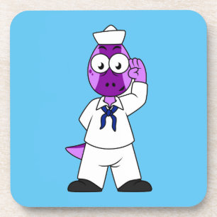 Een Pachycephalosaurus dinosaurus zeeman. Bier Onderzetter