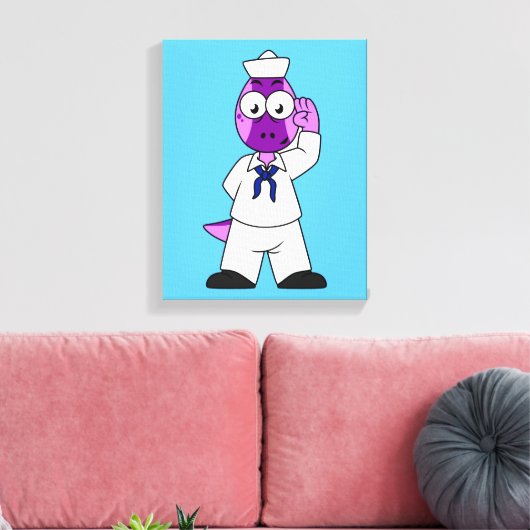 Een Pachycephalosaurus dinosaurus zeeman. Canvas Afdruk (Insitu (Woonkamer))