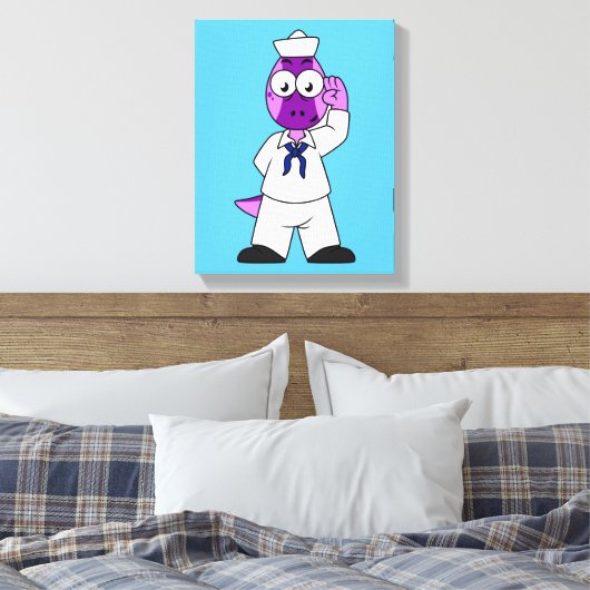 Een Pachycephalosaurus dinosaurus zeeman. Canvas Afdruk (Insitu (Slaapkamer))