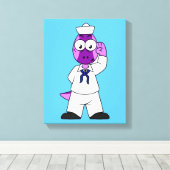 Een Pachycephalosaurus dinosaurus zeeman. Canvas Afdruk (Insitu (Houten vloer))